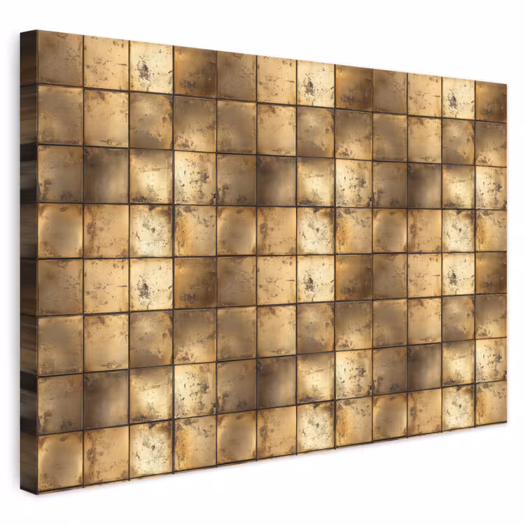 Geometrisch - Tegels - Goud canvas 2cm klein 34 -3d