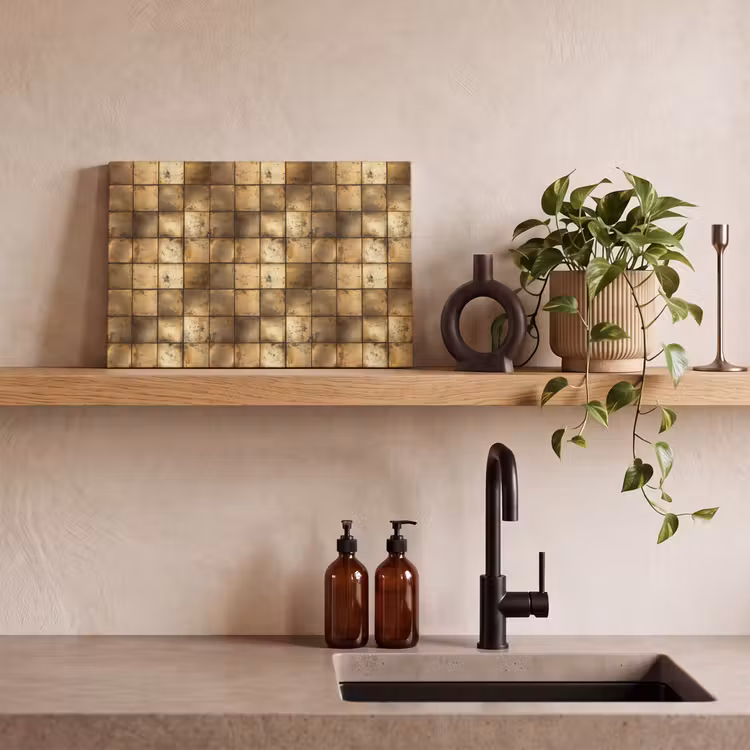 Geometrisch - Tegels - Goud canvas 2cm klein 34 -sfeer3