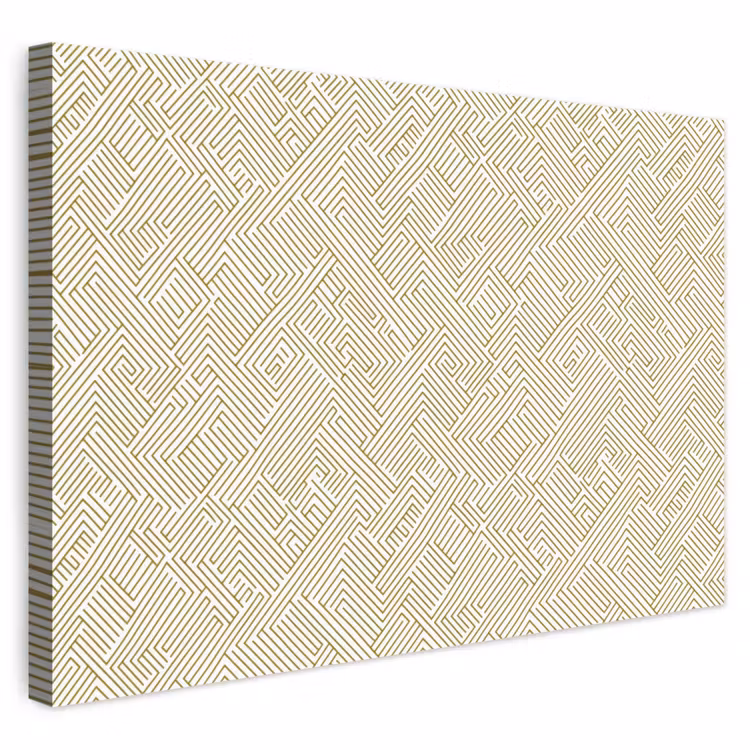 Geometrisch - Lijnen - Groen canvas 2cm klein 34 -3d