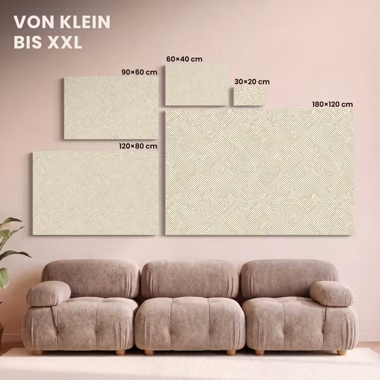 Geometrisch - Lijnen - Groen canvas 2cm klein 34 -Xsfeer8_DE