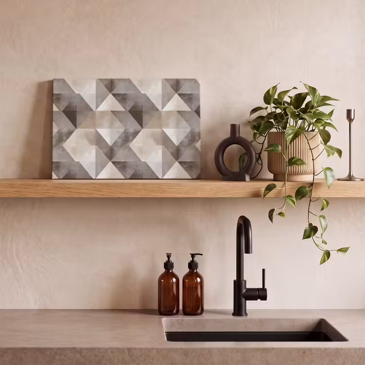 Geometrisch - Motief - Aardetinten canvas 2cm klein 34 -sfeer3