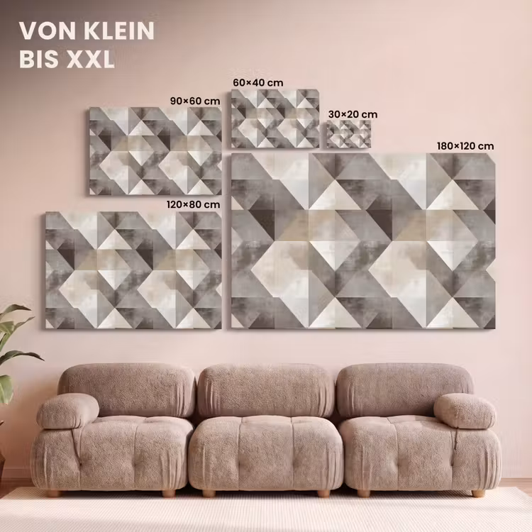 Geometrisch - Motief - Aardetinten canvas 2cm klein 34 -Xsfeer8_DE