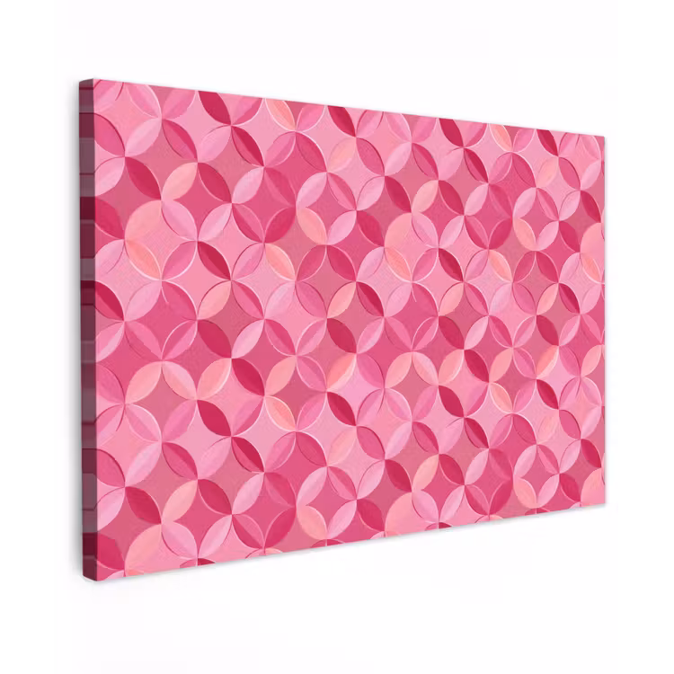 Geometrisch - Mozaïek - Modern - Roze canvas 2cm klein 34 -z3d