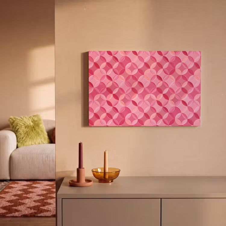 Geometrisch - Mozaïek - Modern - Roze canvas 2cm klein 34 -sfeer1
