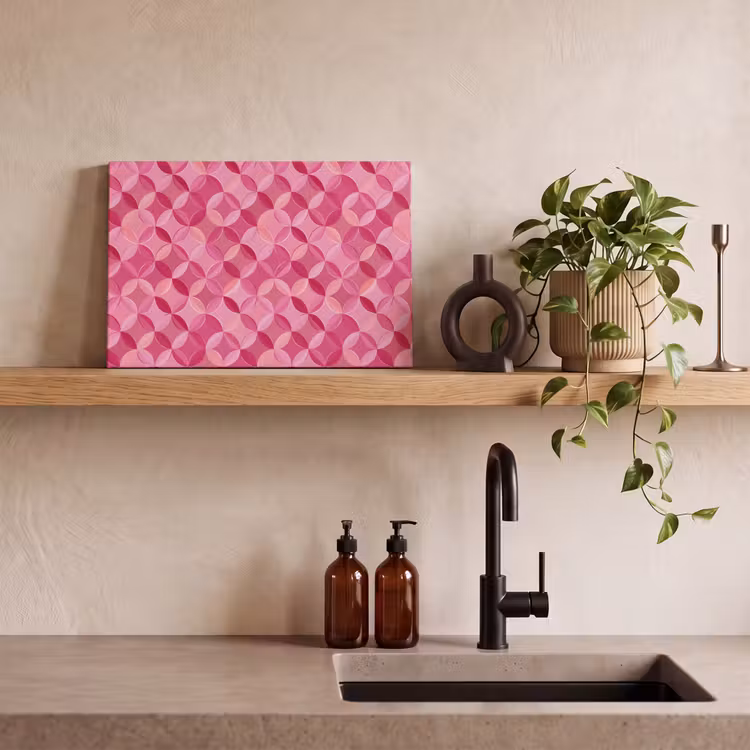 Geometrisch - Mozaïek - Modern - Roze canvas 2cm klein 34 -sfeer3