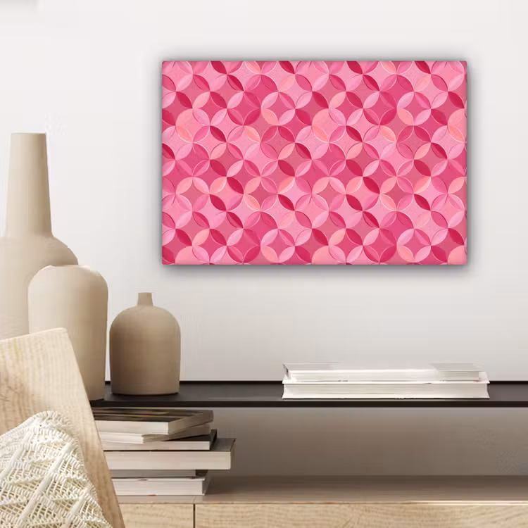 Geometrisch - Mozaïek - Modern - Roze canvas 2cm klein 34 -sfeer6
