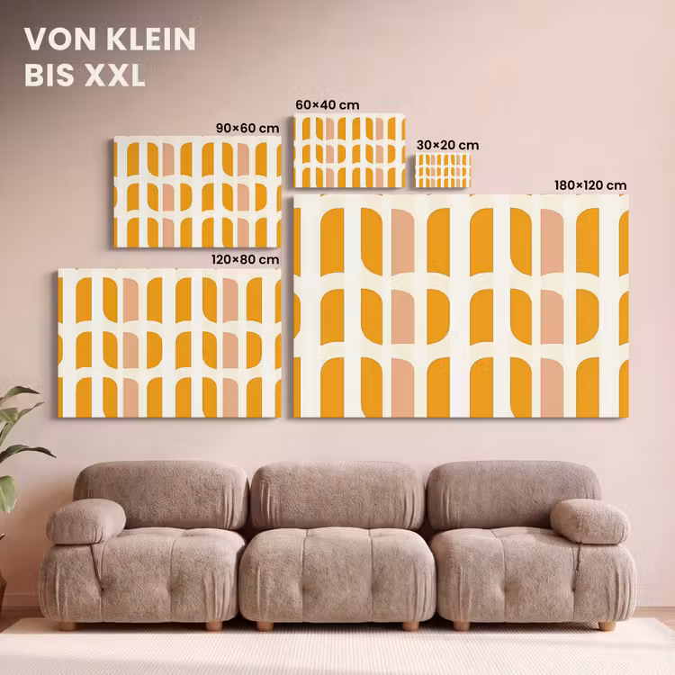 Geometrisch - Patroon - Geel - Roze canvas 2cm klein 34 -Xsfeer8_DE