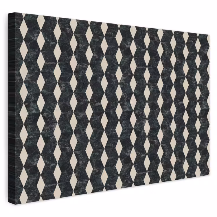Geometrisch - Patroon - Marmer - Groen canvas 2cm klein 34 -3d