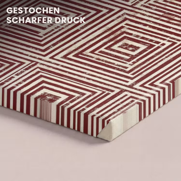 Geometrisch - Patroon - Rood canvas 2cm klein 34 -closeup_print_DE