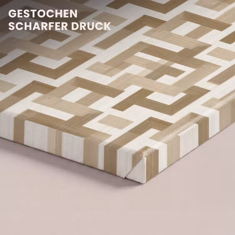 Geometrisch - Retro - Bruin canvas 2cm klein 34 -closeup_print_DE