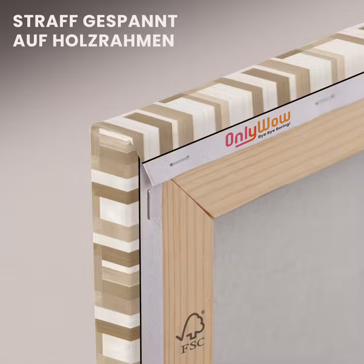 Geometrisch - Retro - Bruin canvas 2cm klein 34 -uniquesellingpoint_afwerking-onlywow_DE