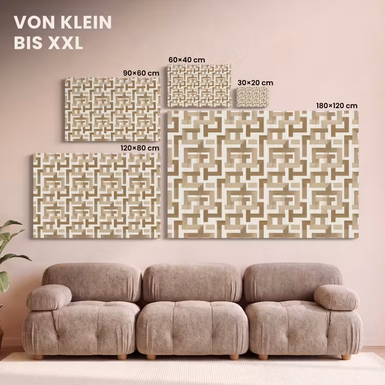 Geometrisch - Retro - Bruin canvas 2cm klein 34 -Xsfeer8_DE