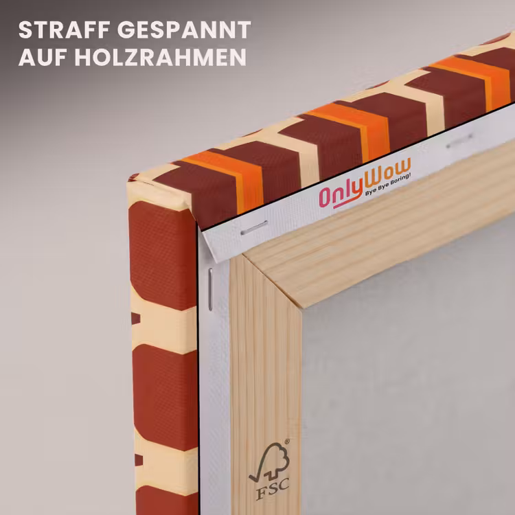 Geometrisch - Retro - Oranje canvas 2cm klein 34 -uniquesellingpoint_afwerking-onlywow_DE