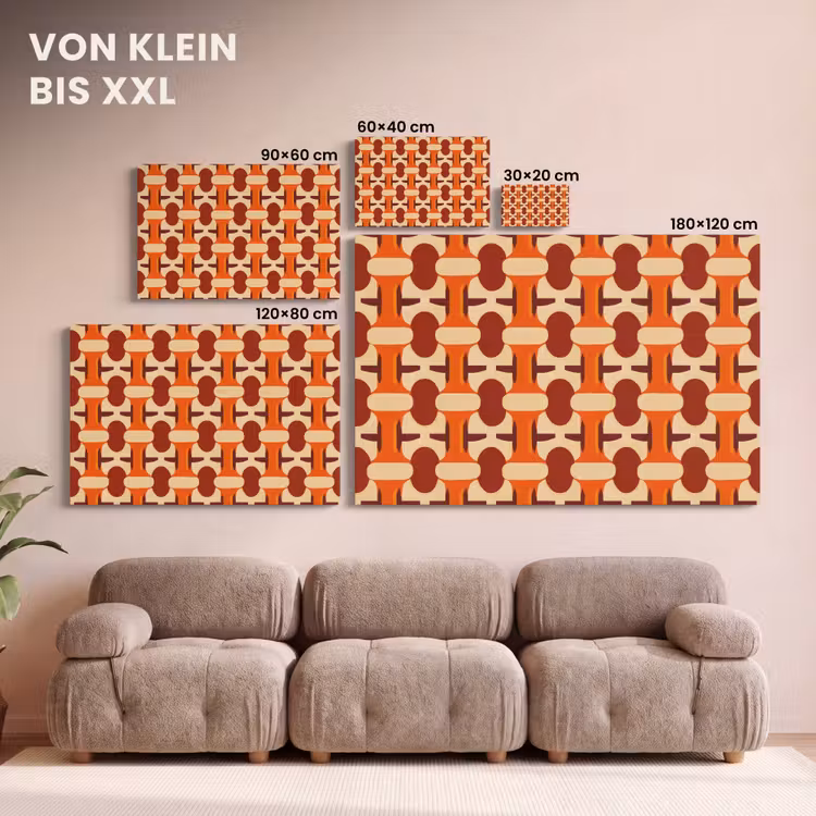 Geometrisch - Retro - Oranje canvas 2cm klein 34 -Xsfeer8_DE