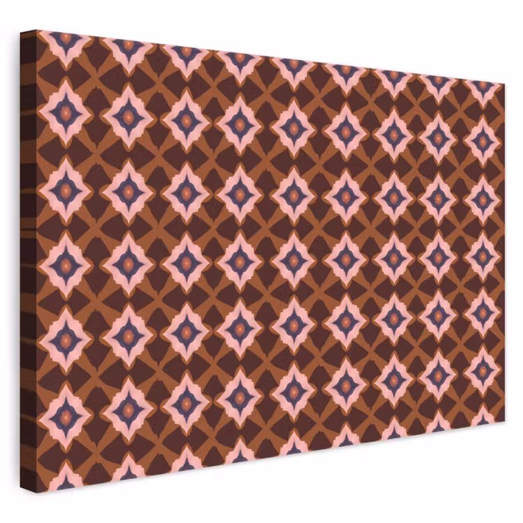 Geometrisch - Sierlijk - Bruin canvas 2cm klein 34 -3d