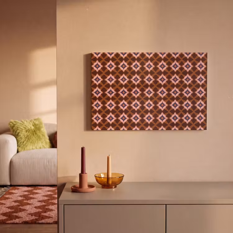 Geometrisch - Sierlijk - Bruin canvas 2cm klein 34 -sfeer1