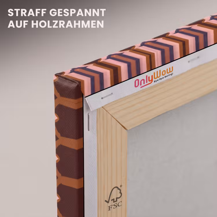 Geometrisch - Sierlijk - Bruin canvas 2cm klein 34 -uniquesellingpoint_afwerking-onlywow_DE