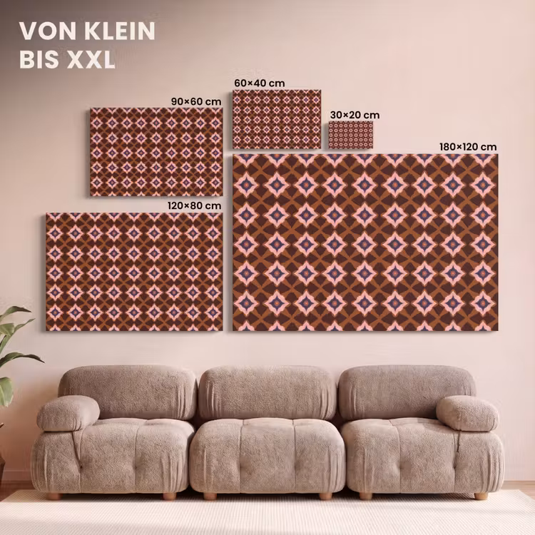 Geometrisch - Sierlijk - Bruin canvas 2cm klein 34 -Xsfeer8_DE