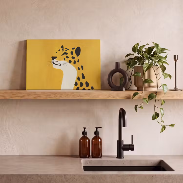 Cheetah - Illustratie - Geel canvas 2cm klein -sfeer3