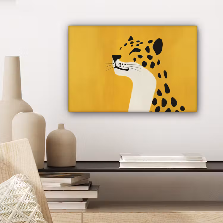 Cheetah - Illustratie - Geel canvas 2cm klein -sfeer6
