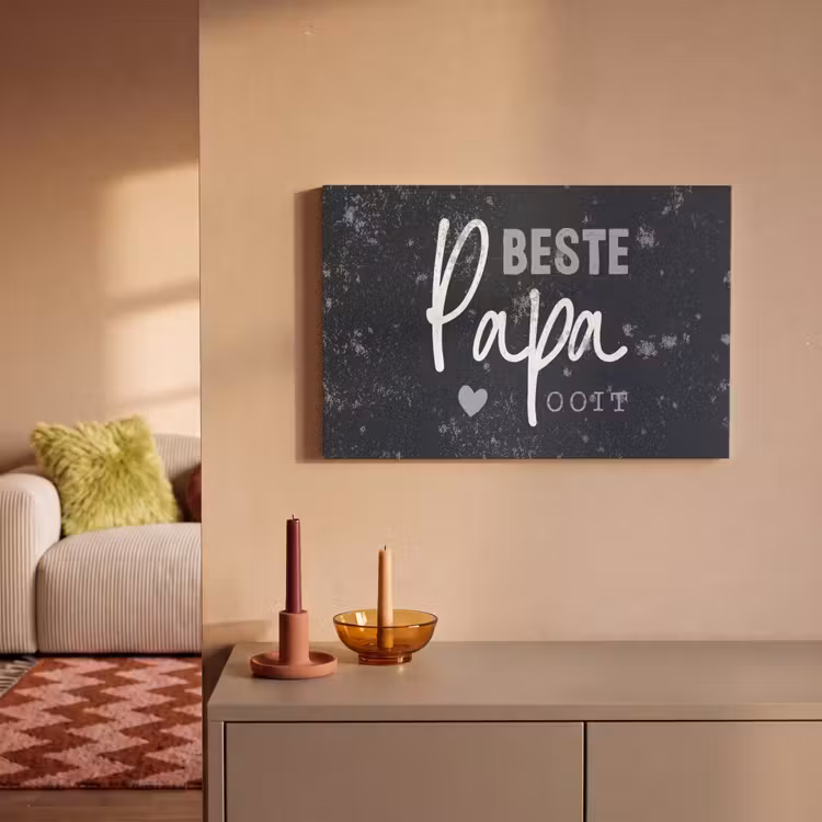 Cadeau voor man - Quote - Vaderdag - Beste papa ooit - Spreuken canvas 2cm klein -sfeer1
