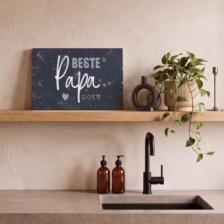 Cadeau voor man - Quote - Vaderdag - Beste papa ooit - Spreuken canvas 2cm klein -sfeer3