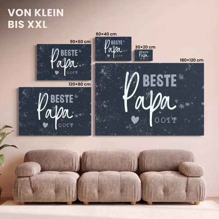 Cadeau voor man - Quote - Vaderdag - Beste papa ooit - Spreuken canvas 2cm klein -Xsfeer8_DE