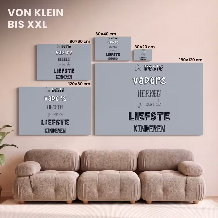 Vaderdag geschenk - Vader - Spreuken - De beste vaders - Quote canvas 2cm klein -Xsfeer8_DE