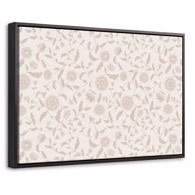 Sierlijk - Bloemen - Beige Canvas met baklijst klein 1125 -threedimensional_3d_global