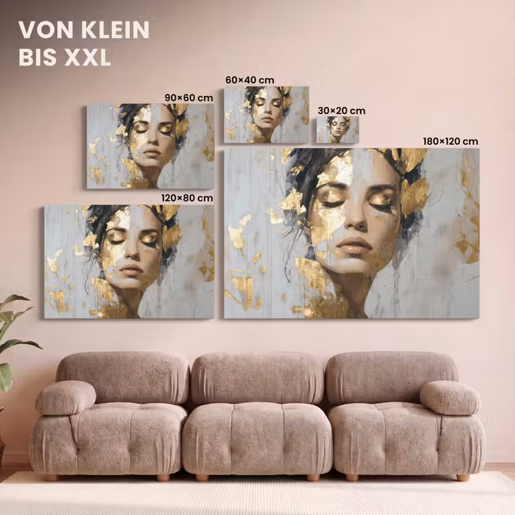 Sierlijk - Vrouw - Goud - Ogen canvas 2cm klein -Xsfeer8_DE