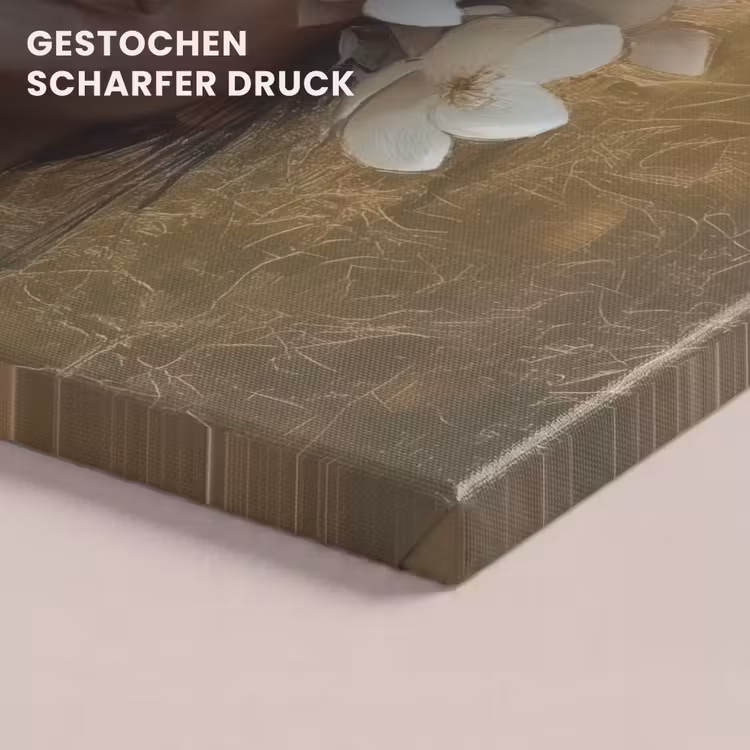 Gezicht - Bloemen - Goud - Abstract canvas 2cm klein -uniquesellingpoint_afwerking-onlywow_DE