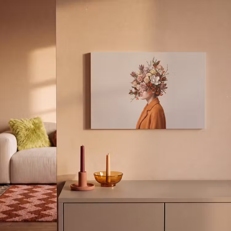 Gezicht - Boeket - Kleurrijk canvas 2cm klein -sfeer1