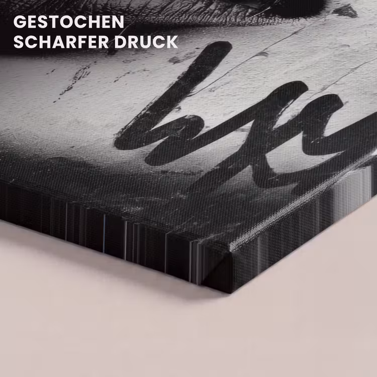 Gezicht - Mond - Graffiti - Zwart canvas 2cm klein -uniquesellingpoint_afwerking-onlywow_DE