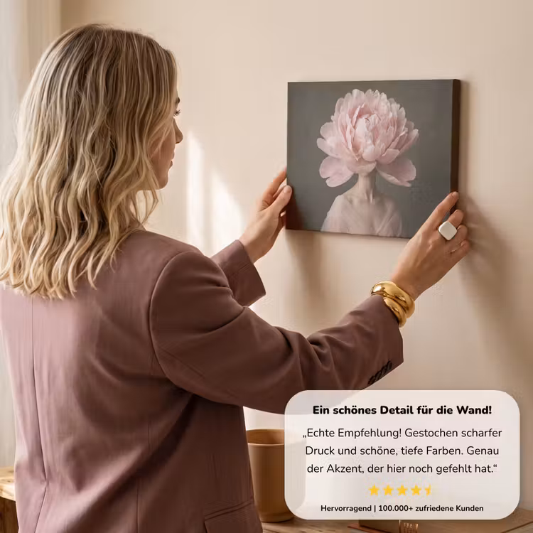 Gezicht - Roos - Roze canvas 2cm klein -sfeer3