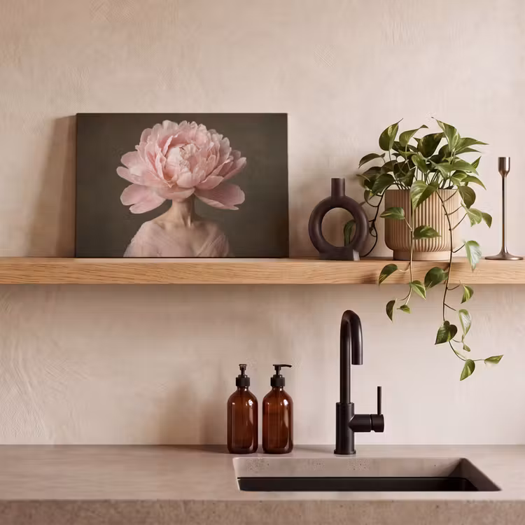 Gezicht - Roos - Roze canvas 2cm klein -sfeer6
