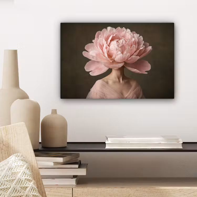 Gezicht - Roos - Roze canvas 2cm klein -closeup_print_DE