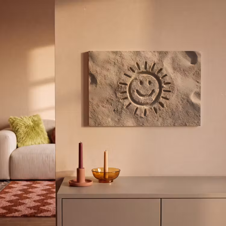 Gezichtje - Zon - Zand - Getekend canvas 2cm klein -sfeer1