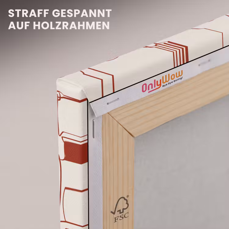 Gezichten - Abstract - Rood - Beige canvas 2cm klein 34 -uniquesellingpoint_afwerking-onlywow_DE