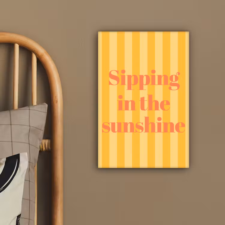 Gestreept - Geel - Sunshine - Letters canvas 2cm klein -sfeer3