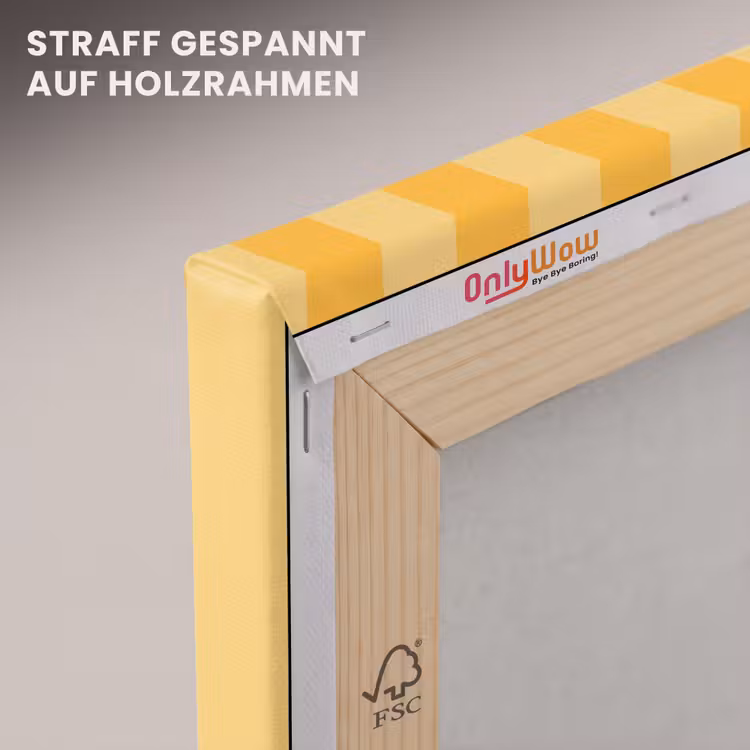 Gestreept - Geel - Sunshine - Letters canvas 2cm klein -uniquesellingpoint_afwerking-onlywow_DE