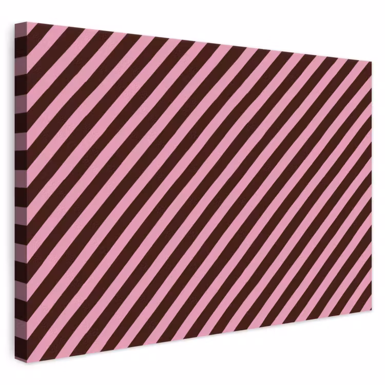 Strepen - Roze - Bruin canvas 2cm klein 34 -3d