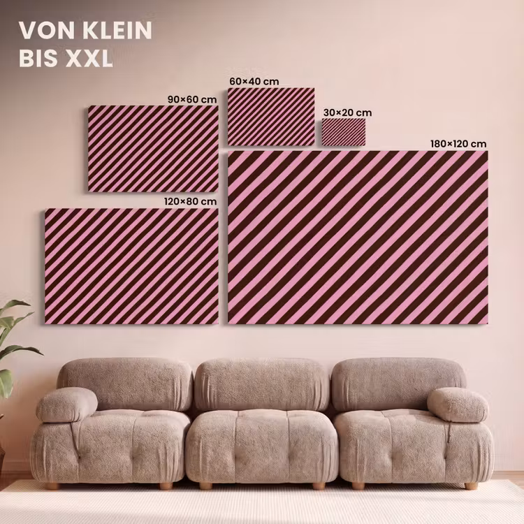 Strepen - Roze - Bruin canvas 2cm klein 34 -Xsfeer8_DE