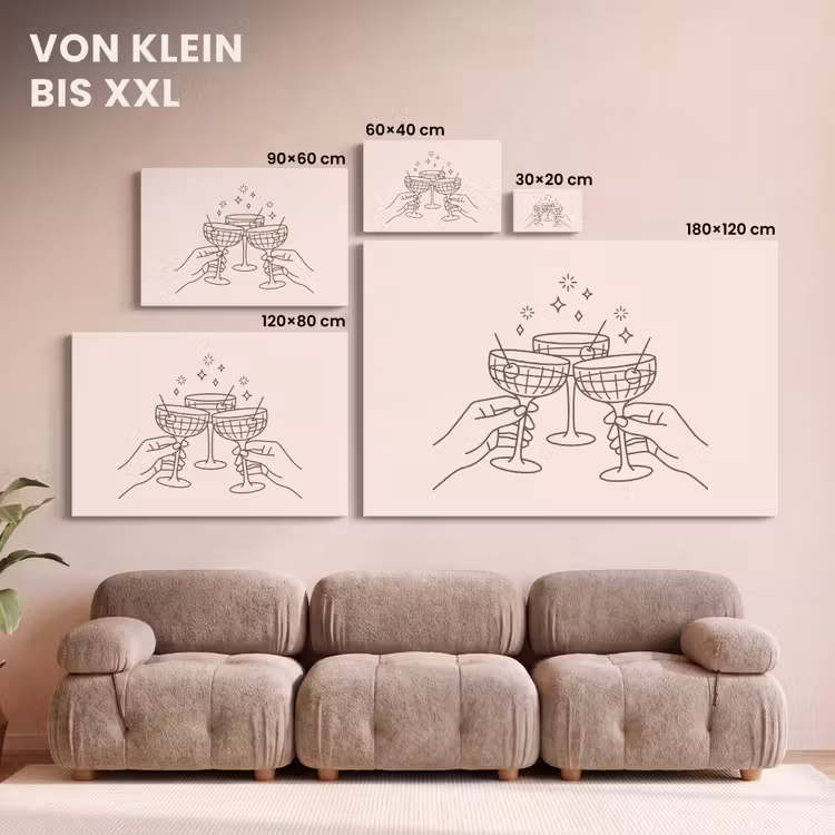 Drankjes - Feest - Proosten - Minimalistisch - Groen canvas 2cm klein -Xsfeer8_DE