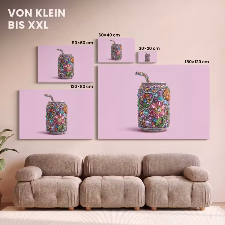 Frisdrankblikje - Bloemenpatroon - Edelstenen - Kleurrijk canvas 2cm klein -Xsfeer8_DE
