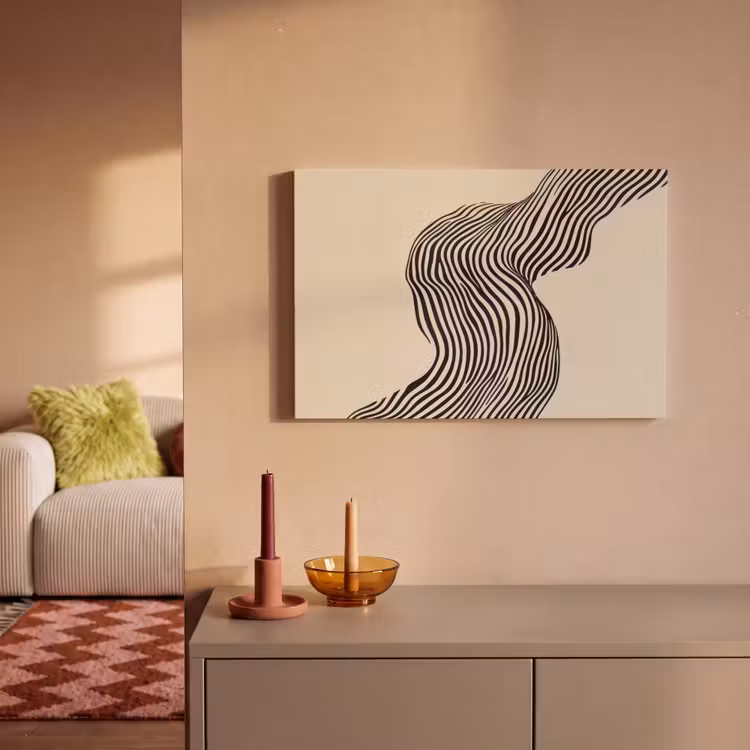 Golvend - Lijnen - Abstract - Silhouet canvas 2cm klein -sfeer1