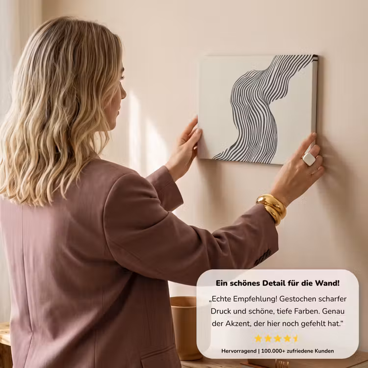 Golvend - Lijnen - Abstract - Silhouet canvas 2cm klein -sfeer3