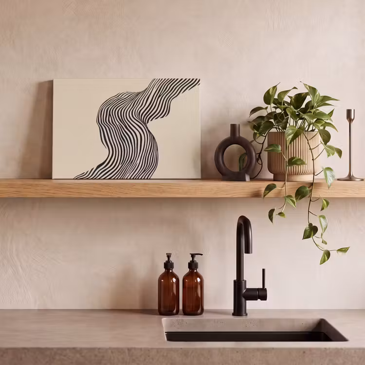 Golvend - Lijnen - Abstract - Silhouet canvas 2cm klein -closeup_print_DE