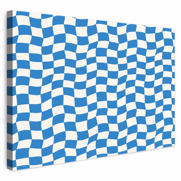 Golvend - Patroon - Blauw canvas 2cm klein 34 -3d