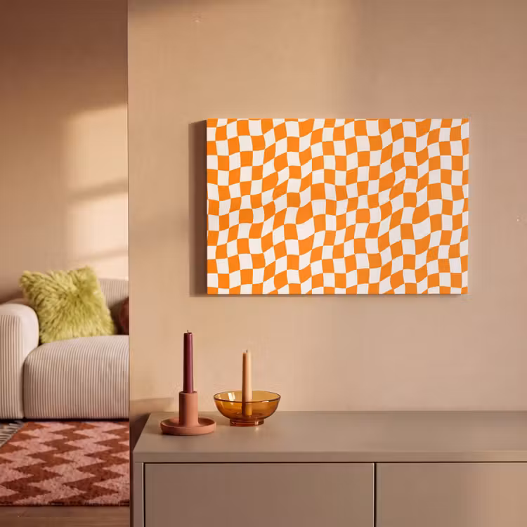 Golvend - Patroon - Oranje canvas 2cm klein 34 -sfeer1