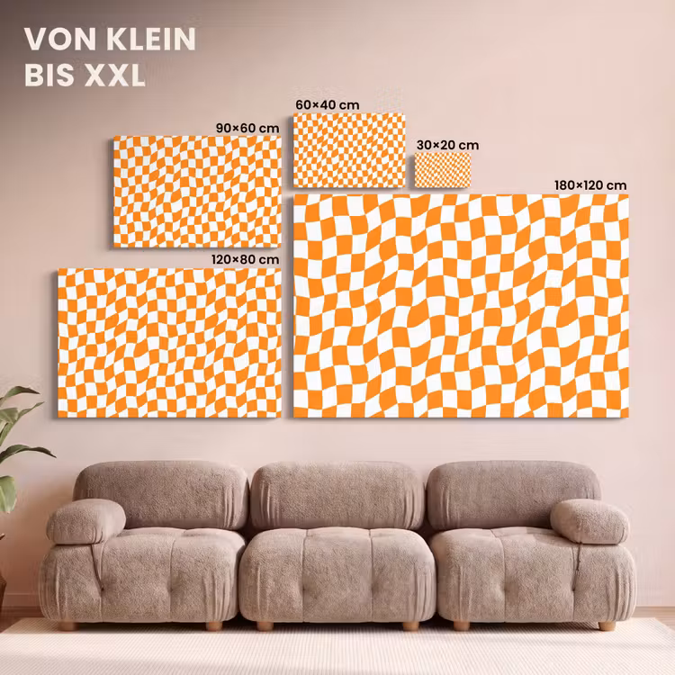 Golvend - Patroon - Oranje canvas 2cm klein 34 -Xsfeer8_DE